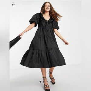 TOPSHOP front tie taffeta midi dress, new never worn